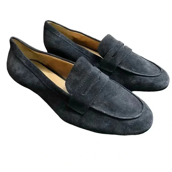 Naturalizer Shoes - Naturalizer Juliette Navy Blue Suede Leather Loafer Size 10 1/2